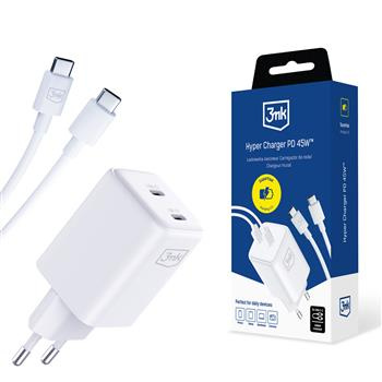 Accessories - 3mk Hyper Charger PD 45W+USB Cable C to C White