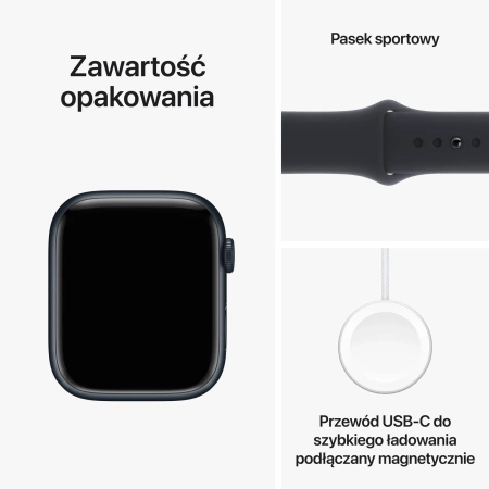 Apple Watch Series 9 GPS + Cellular 45mm Midnight Aluminium Case with Midnight Sport Band - S/M