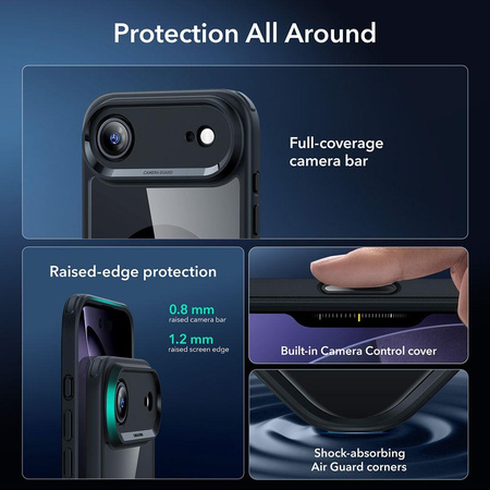 ESR CLASSIC HYBRID MAGSAFE & TEMPERED GLASS IPHONE AIR CLEAR/BLACK