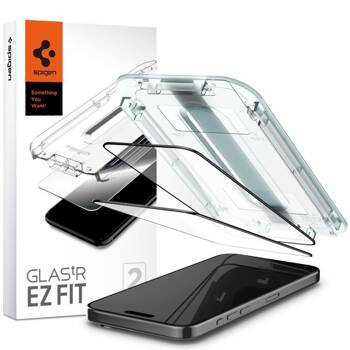 SZKŁO HARTOWANE SPIGEN GLAS.TR ”EZ FIT” FC 2-PACK IPHONE 15 PRO BLACK