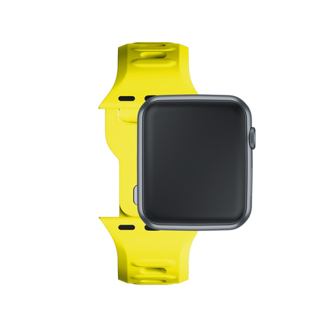 42/44/45/49 mm Yellow - 3mk Silicone Watch Strap for Apple