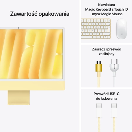 24-inch iMac with Retina 4.5K display: Apple M4 chip with 10‑core CPU and 10‑core GPU, 16GB, 256GB SSD - Yellow