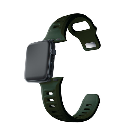 38/40/41 mm Dark Green - 3mk Silicone Watch Strap for Apple