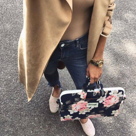 CANVASLIFE SLEEVE LAPTOP 13-14 WHITE ROSE