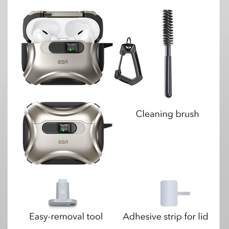 ESR CYBER FLICKLOCK HALOLOCK MAGSAFE APPLE AIRPODS PRO 3 TITANIUM