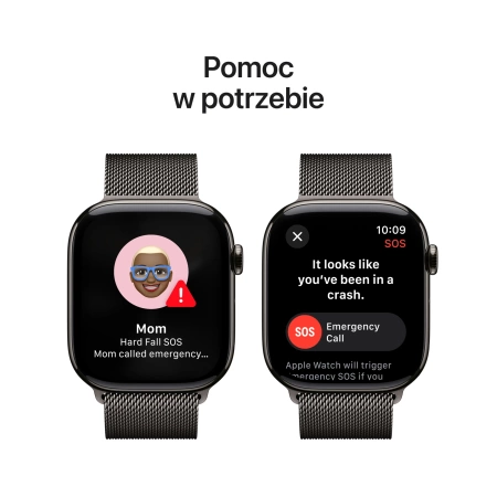 Apple Watch Series 10 GPS + Cellular 42mm Slate Titanium Case with Slate Milanese Loop