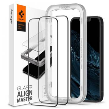 SZKŁO HARTOWANE SPIGEN ALM GLASS FC 2-PACK IPHONE 13 / 13 PRO / 14 / 16E BLACK