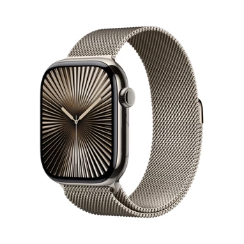 Apple Watch Series 10 GPS + Cellular 46mm Natural Titanium Case with Natural Milanese Loop - M/L