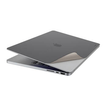 JCPal MacGuard Two-in-One Skin Set (Space Gray, Top skin+Back skin) for  MacBook Pro16"（2021.10)