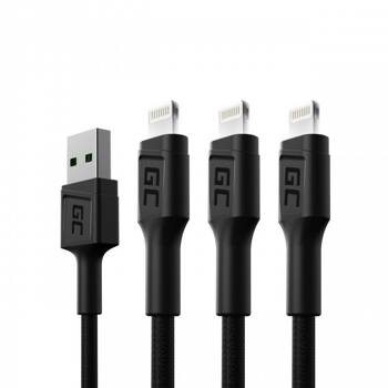 Kabel zestaw 3x GC Ray USB - Lightning 120 cm,  LED