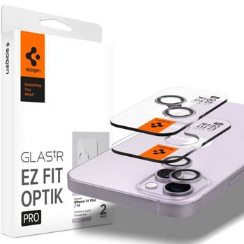 OSŁONA APARATU SPIGEN OPTIK.TR ”EZ FIT” CAMERA PROTECTOR 2-PACK IPHONE 14 / 14 PLUS / 15 / 15 PLUS PURPLE