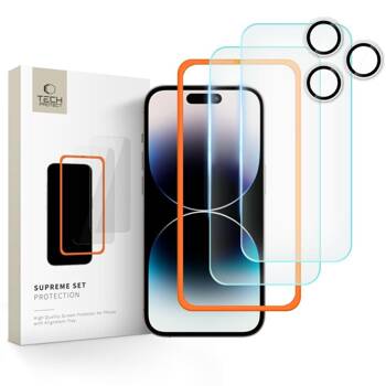 SZKŁO HARTOWANE TECH-PROTECT SUPREME SET 3-PACK IPHONE 16 PRO CLEAR