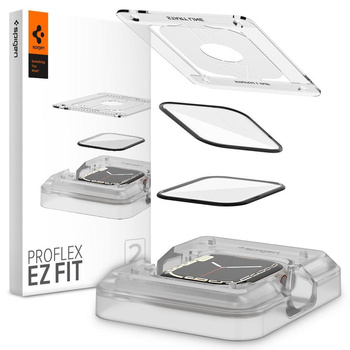 SZKŁO HYBRYDOWE SPIGEN PROFLEX ”EZ FIT” 2-PACK APPLE WATCH 7 / 8 / 9 (45 MM) CLEAR