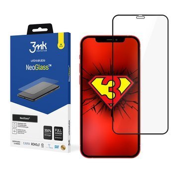 Szkło ochronne kompozytowe 3mk NeoGlass iPhone 12 / 12 Pro, czarne