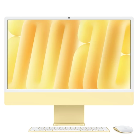 24-inch iMac with Retina 4.5K display: Apple M4 chip with 10‑core CPU and 10‑core GPU, 16GB, 256GB SSD - Yellow