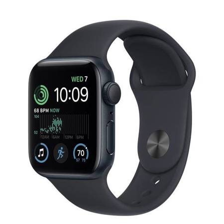 Apple Watch SE GPS, 40 mm Koperta z aluminium w kolorze północy z paskiem sportowym w kolorze północy - regular