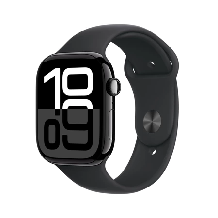 Apple Watch Series 10 GPS 46mm Jet Black Aluminium Case with Black Sport Band - S/M