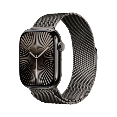 Apple Watch Series 10 GPS + Cellular 42mm Slate Titanium Case with Slate Milanese Loop