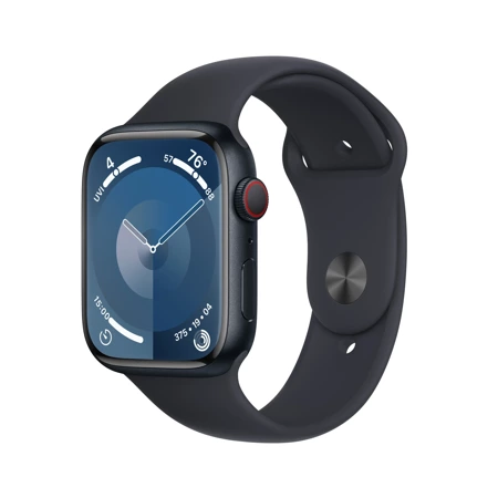 Apple Watch Series 9 GPS + Cellular 45mm Midnight Aluminium Case with Midnight Sport Band - S/M