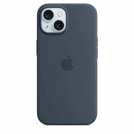 Etui silikonowe z MagSafe do iPhonea 15  - sztormowy błękit