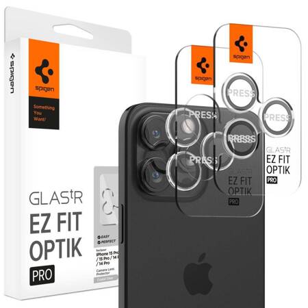 OSŁONA APARATU SPIGEN OPTIK PRO GLAS.TR ”EZ FIT” CAMERA PROTECTOR 2-PACK IPHONE 14 PRO / PRO MAX / 15 PRO / PRO MAX / 16 PRO / PRO MAX CRYSTAL CLEAR